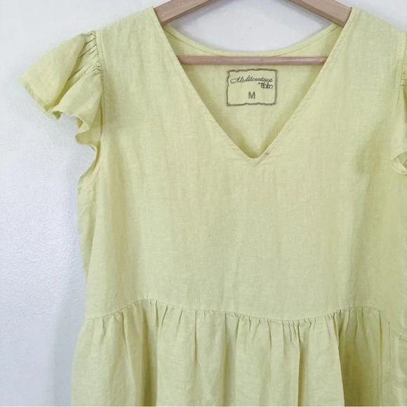 Abito Ruffle  Sleeve Linen Relaxed Fit Dress - Picture 10 of 16